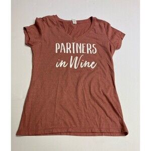 Very Important Tee Women's Pink Wine Graphic V-Neck Short Sleeve T-Shirt S